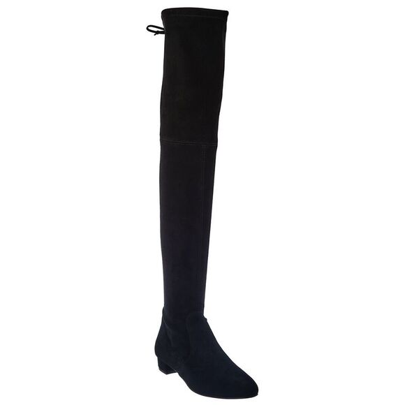 Stuart Weitzman Genna 25 Suede Over-The-Knee Boot Black